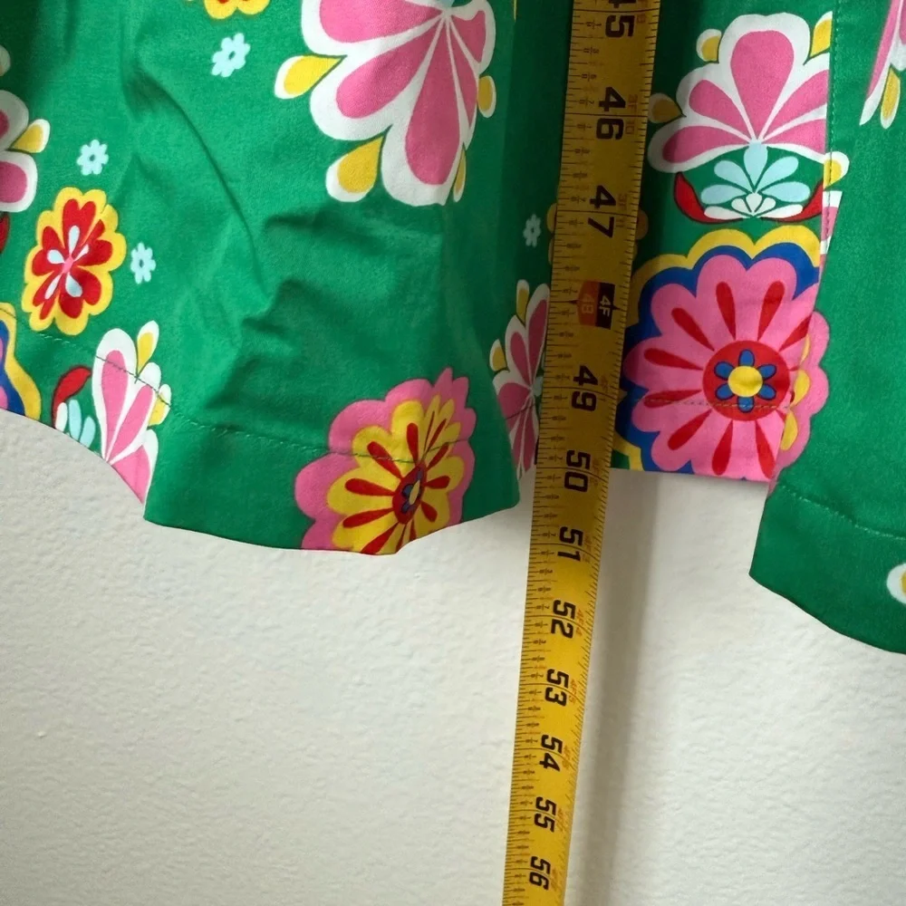 Boden Rachel Cotton Midi Shirt Dress Rich Emerald Meadow Posy women’s 8R NWT